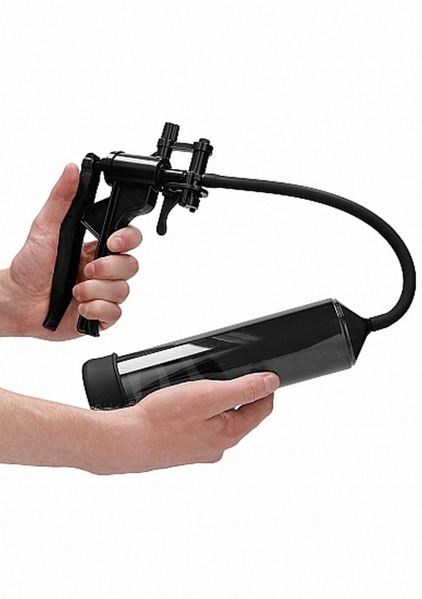 Pompă de penis Pumped Elite pentru începători, neagră, 23 cm