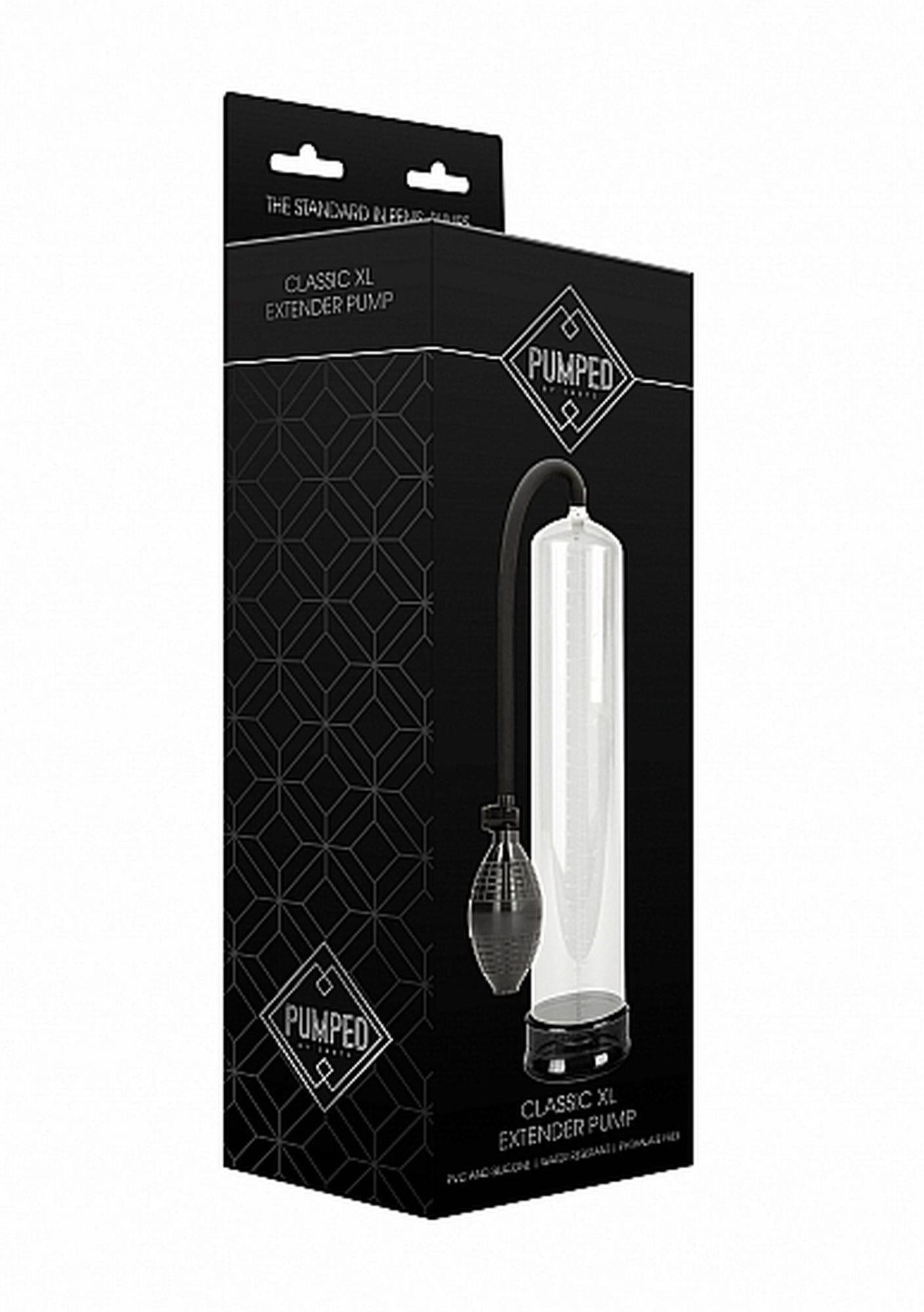 Pompă de penis Pumped Classic XL, transparentă, 34 cm