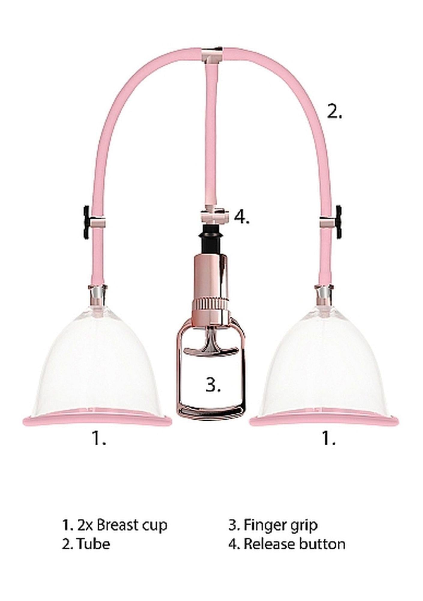 Set pompă pentru mameloane cu pompare, mediu, auriu-roz