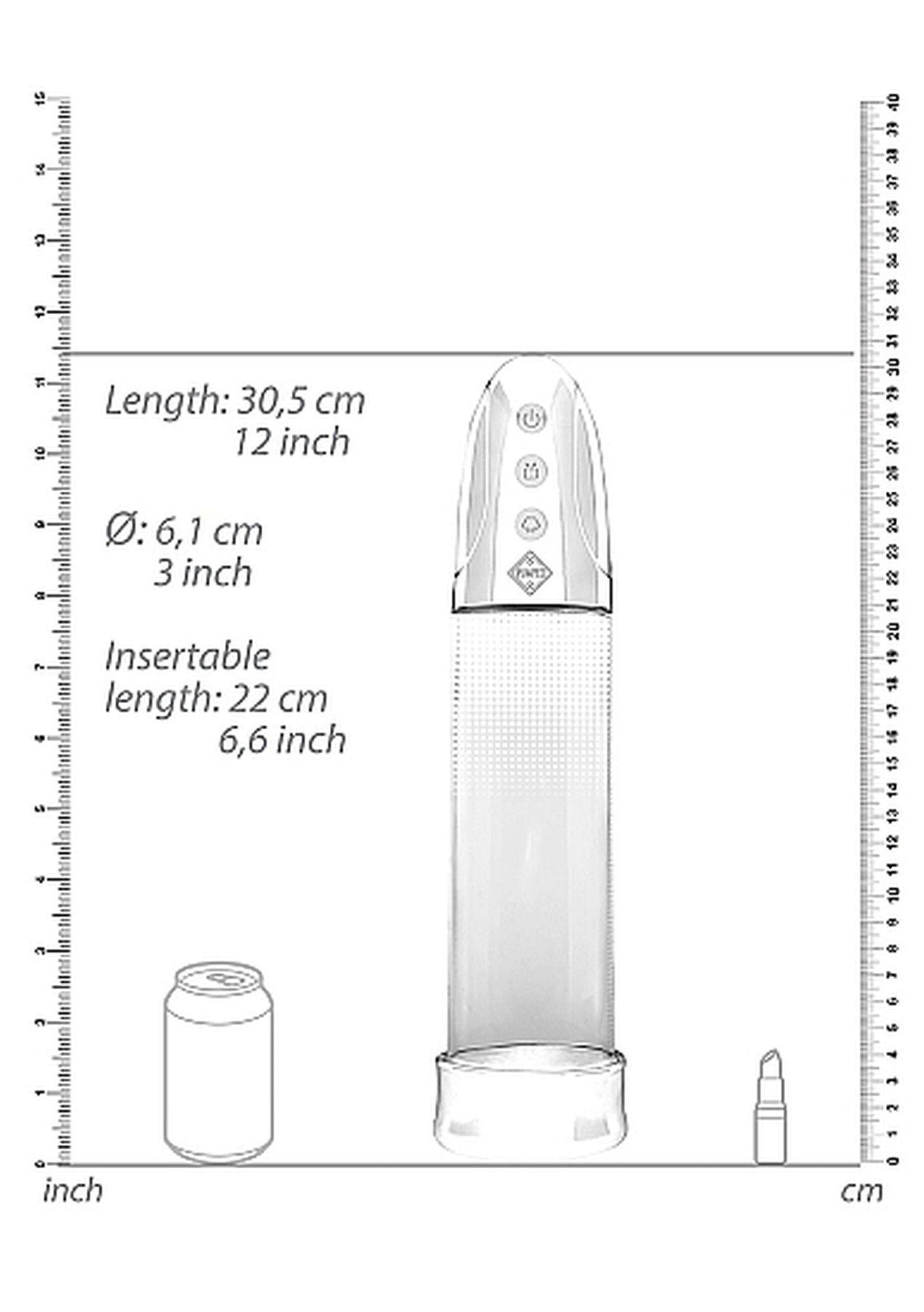 Pompă de vid automată cu pompă, transparentă, USB, 20 cm