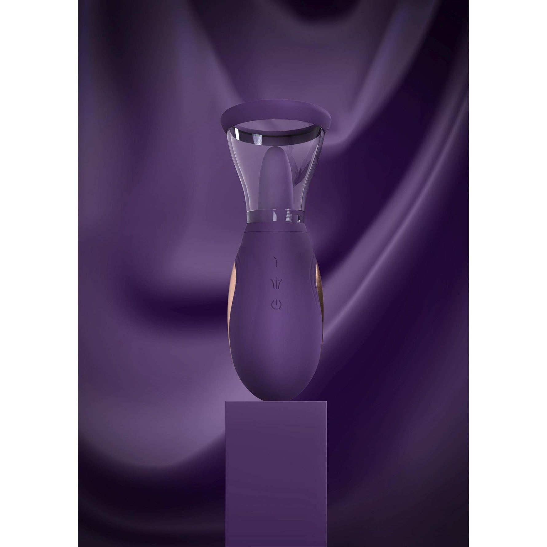 Pompă de sân și clitoris Pumped Enhance reîncărcabilă din silicon, violet