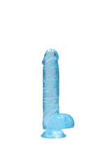 Dildo RealRock albastru pentru testicule 15 cm