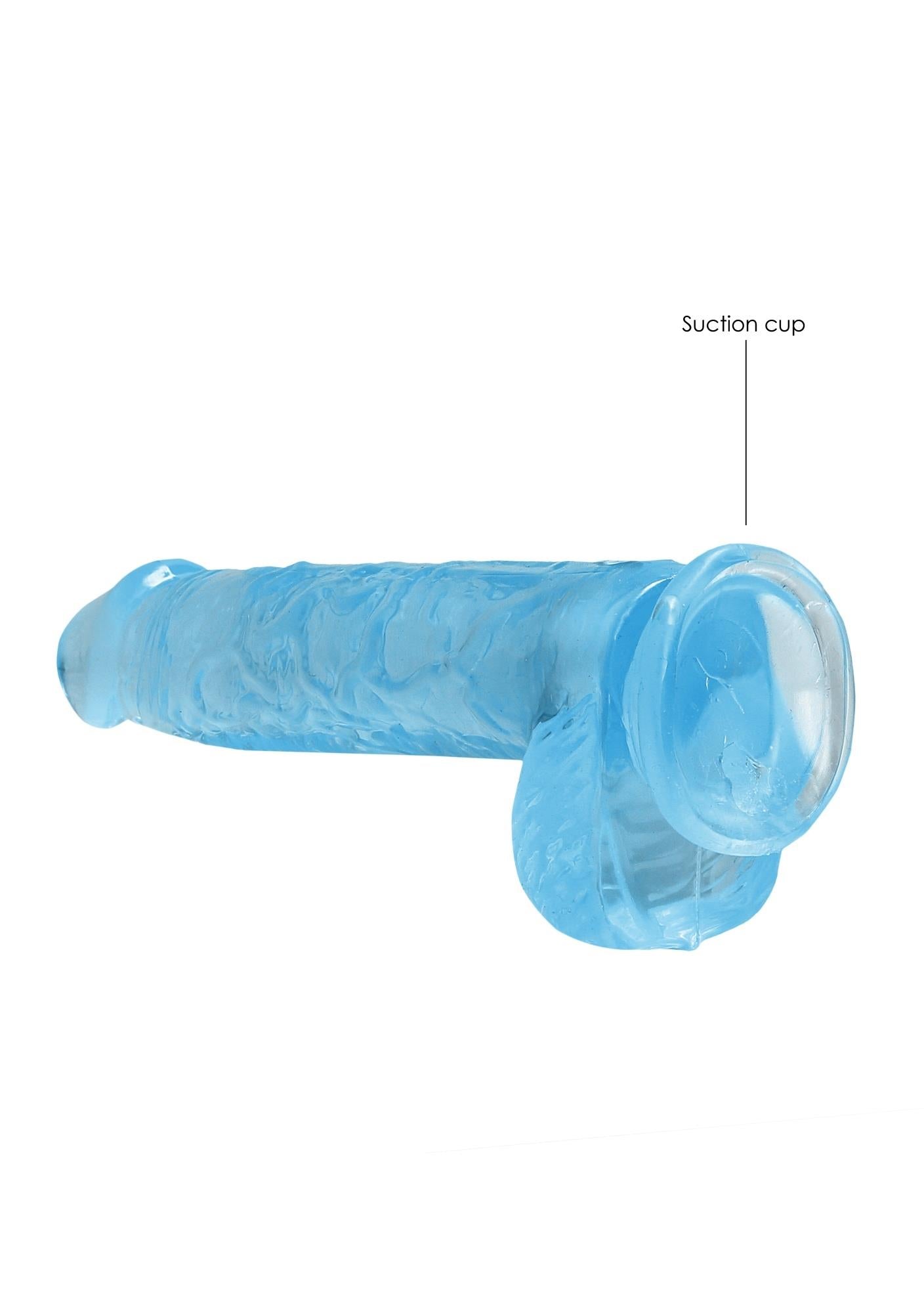 Dildo RealRock albastru pentru testicule 15 cm