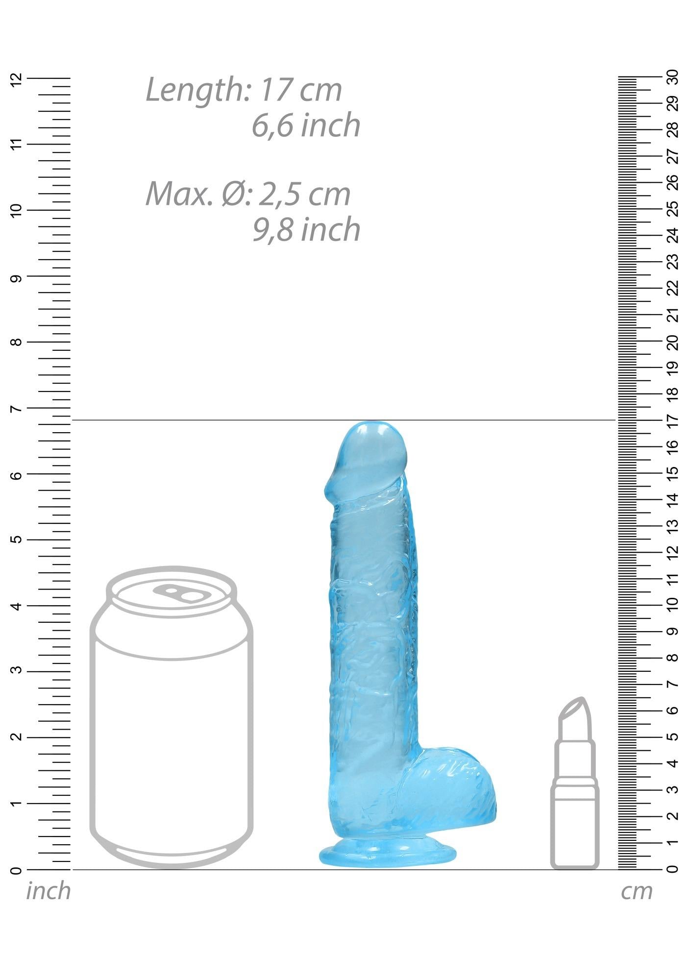 Dildo RealRock albastru pentru testicule 15 cm