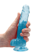 Dildo realist RealRock Crystal Clear cu testicule 19 cm