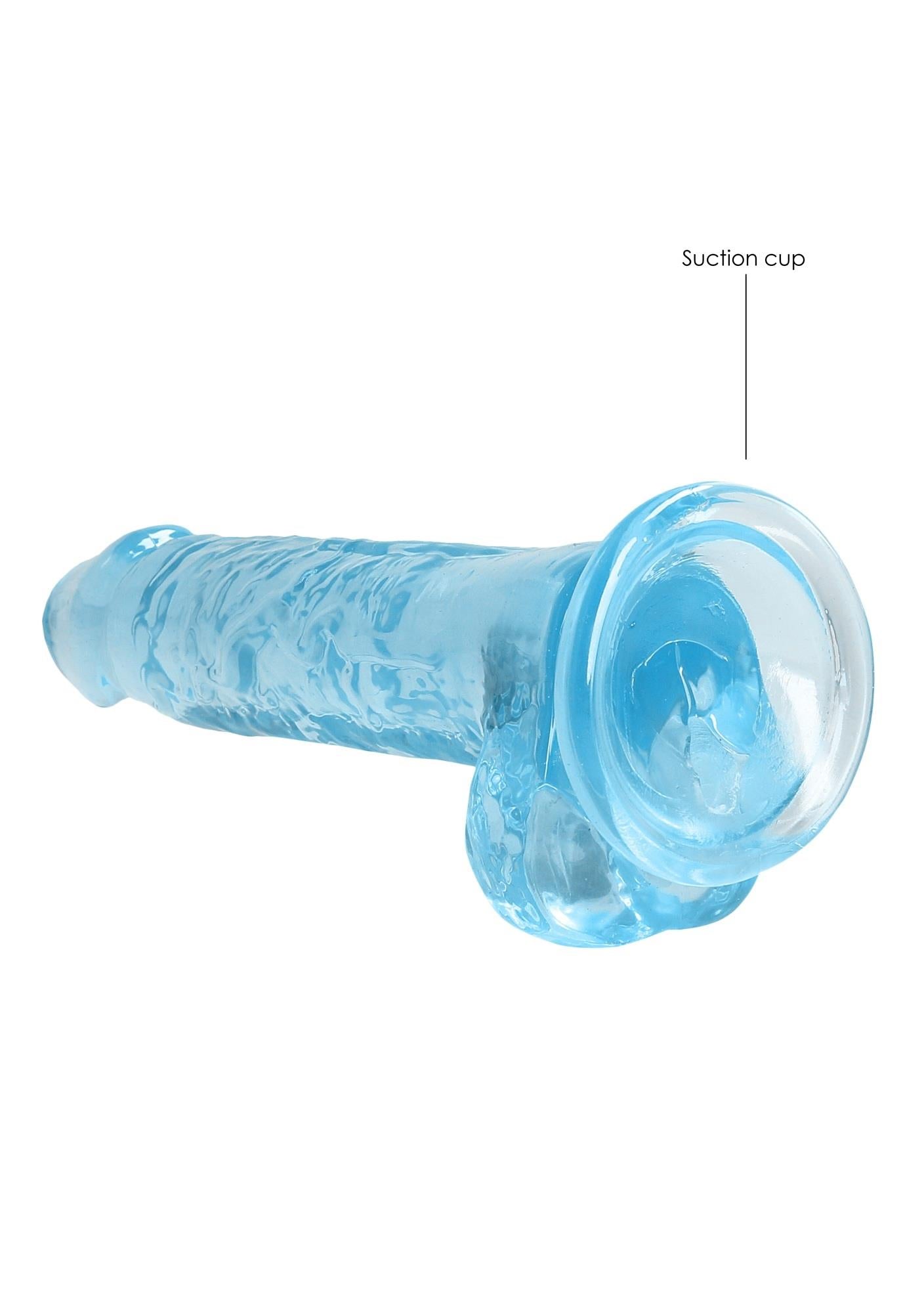 Dildo realist RealRock Crystal Clear cu testicule 19 cm