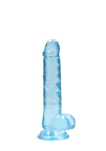 Dildo realist RealRock Crystal Clear cu testicule 19 cm