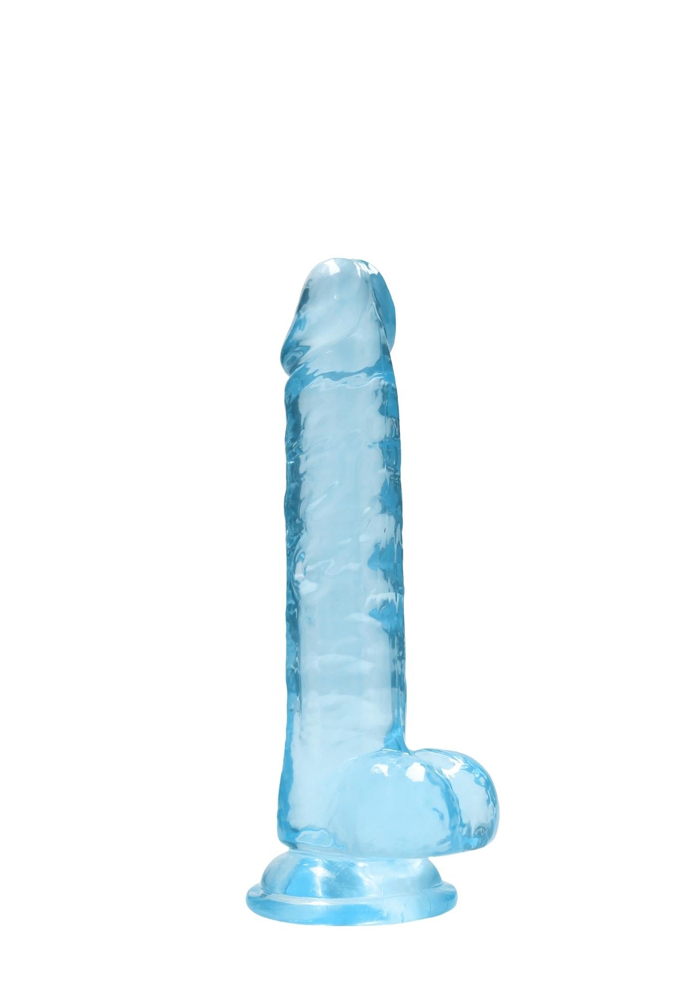 Dildo realist RealRock Crystal Clear cu testicule 19 cm
