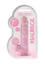 Dildo realist RealRock cu testicule roz 18 cm
