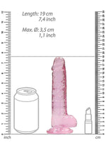 Dildo realist RealRock cu testicule roz 18 cm