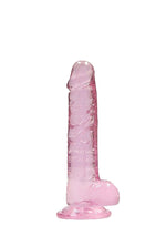 Dildo realist RealRock cu testicule roz 18 cm