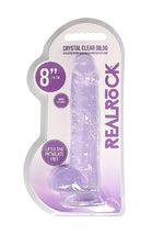 Dildo realist RealRock cu testicule, violet, 20 cm