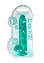 Dildo realist RealRock Crystal Clear cu testicule 21 cm