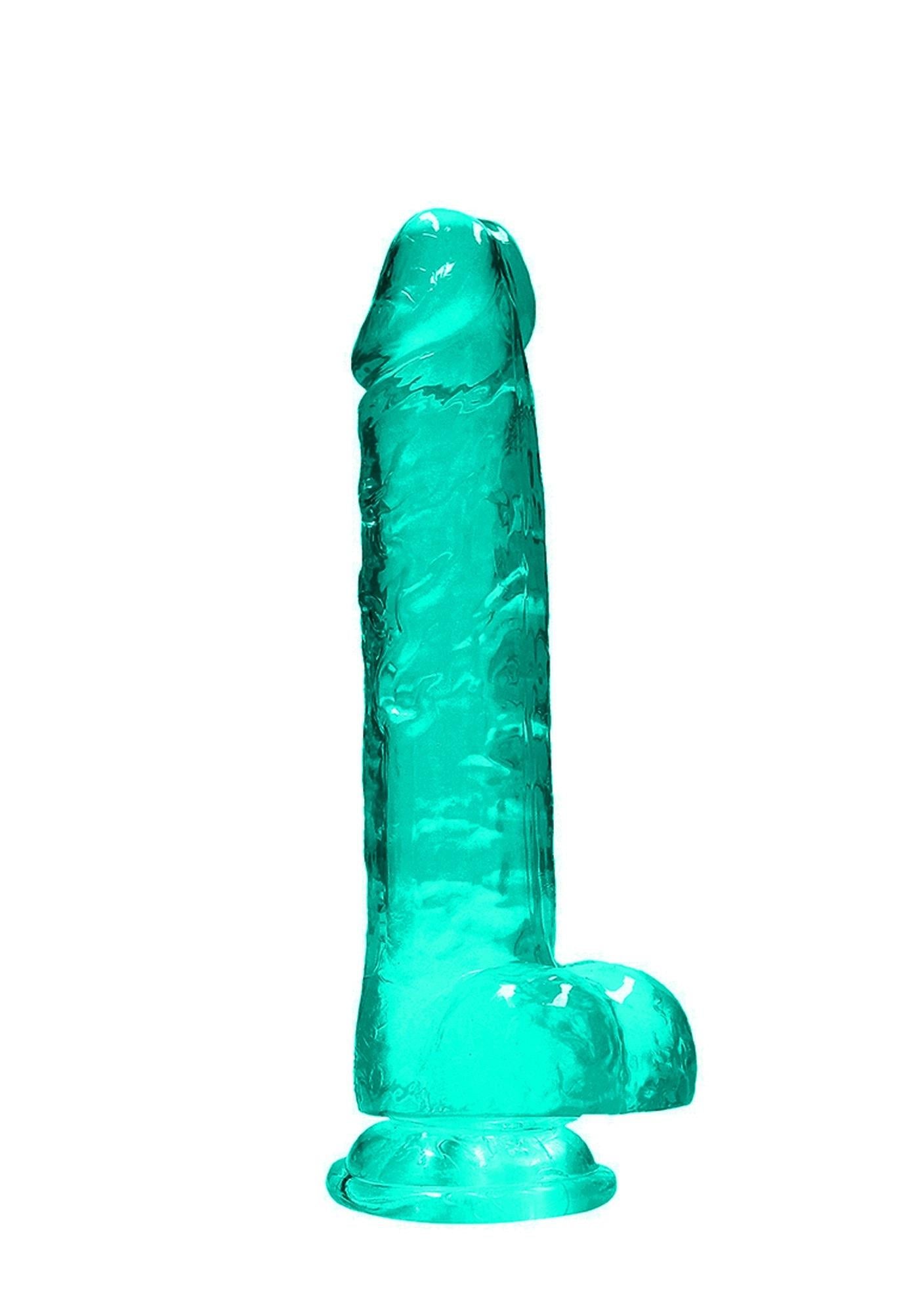Dildo realist RealRock Crystal Clear cu testicule 21 cm
