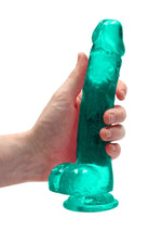 Dildo realist RealRock Crystal Clear cu testicule 21 cm