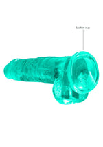Dildo realist RealRock Crystal Clear cu testicule 21 cm