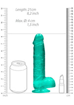 Dildo realist RealRock Crystal Clear cu testicule 21 cm