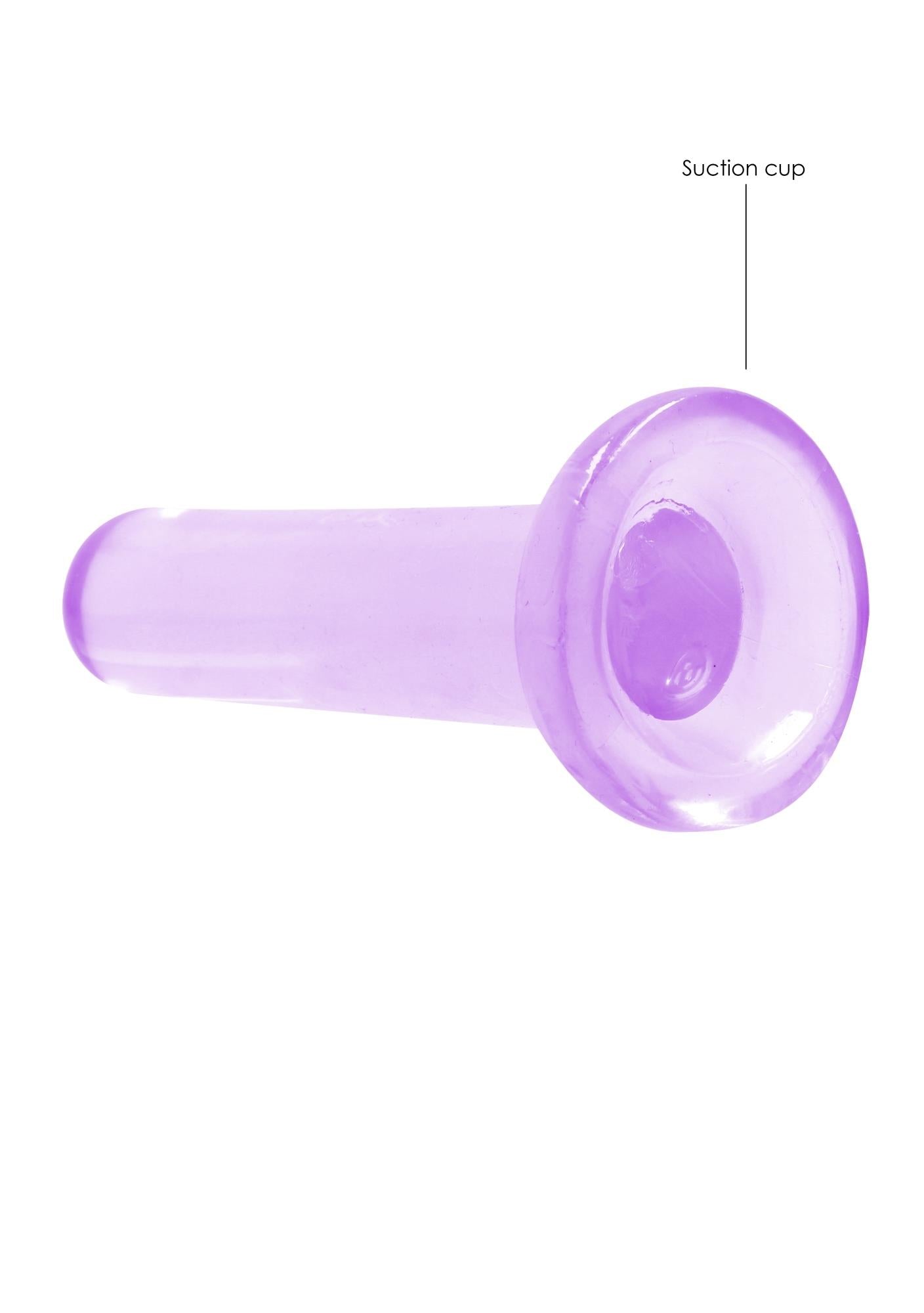 Dildo cu ventuză transparentă RealRock 13,5 cm