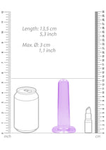 Dildo cu ventuză transparentă RealRock 13,5 cm