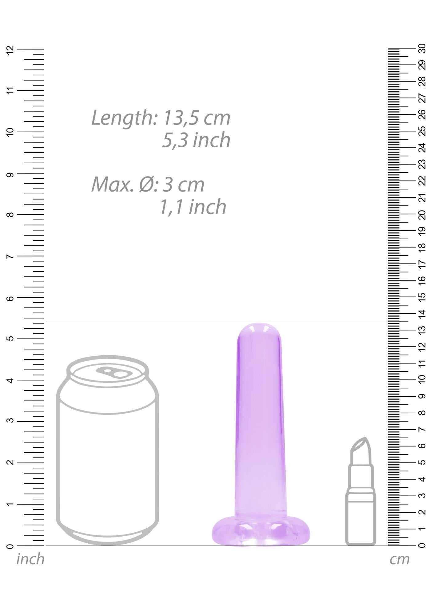 Dildo cu ventuză transparentă RealRock 13,5 cm