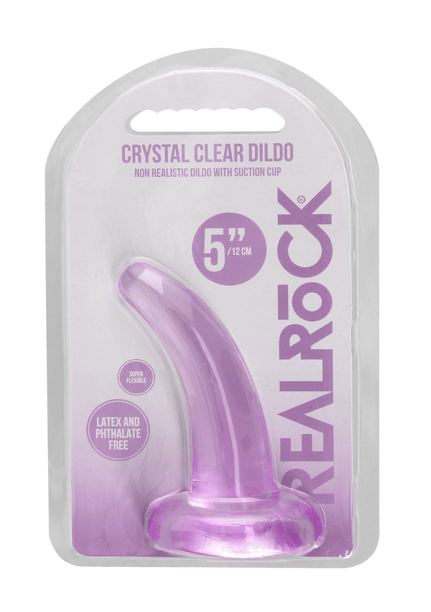 Dildo cu ventuză RealRock Crystal Clear transparent 11 cm