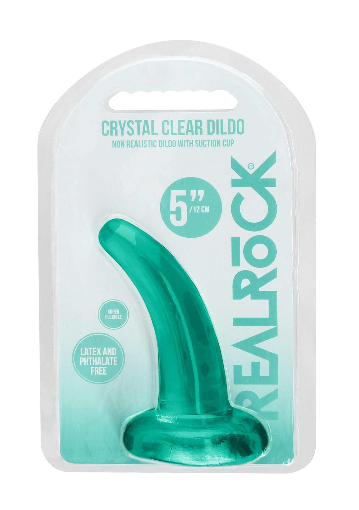 Dildo anal transparent RealRock cu ventuză 11 cm