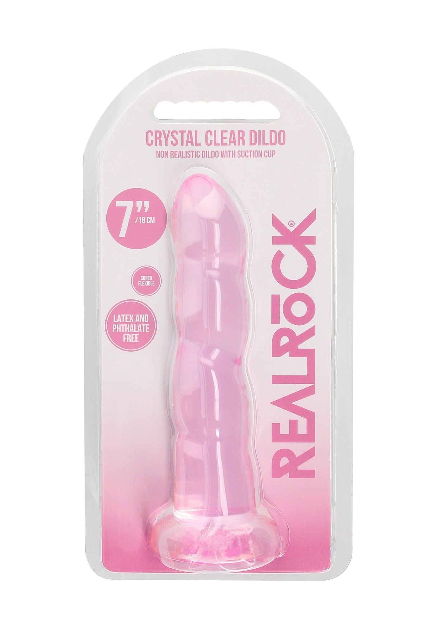 Dildo transparent RealRock cu ventuză 17 cm