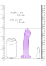 Dildo cu ventuză RealRock Crystal Clear transparent 17 cm