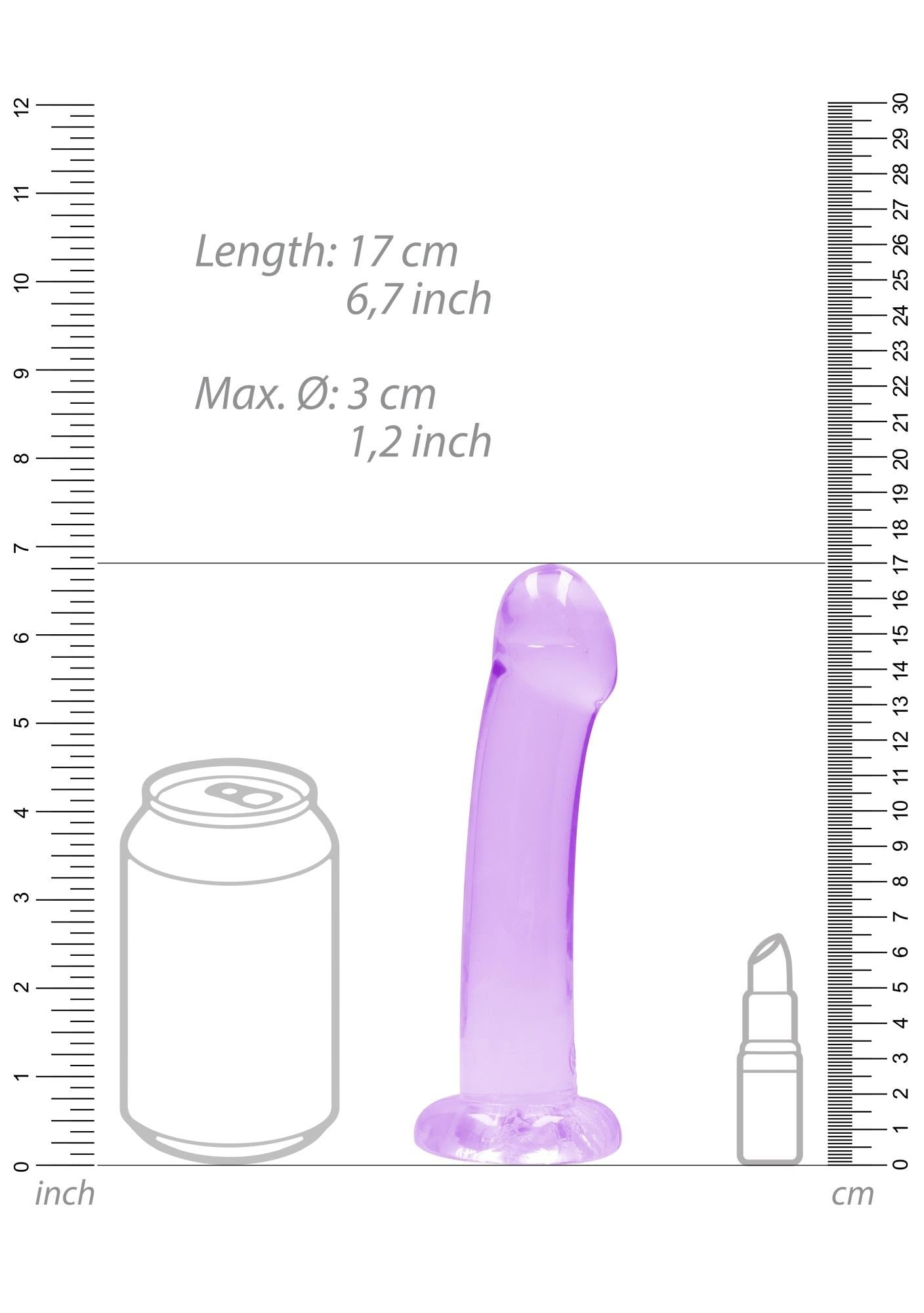 Dildo cu ventuză RealRock Crystal Clear transparent 17 cm