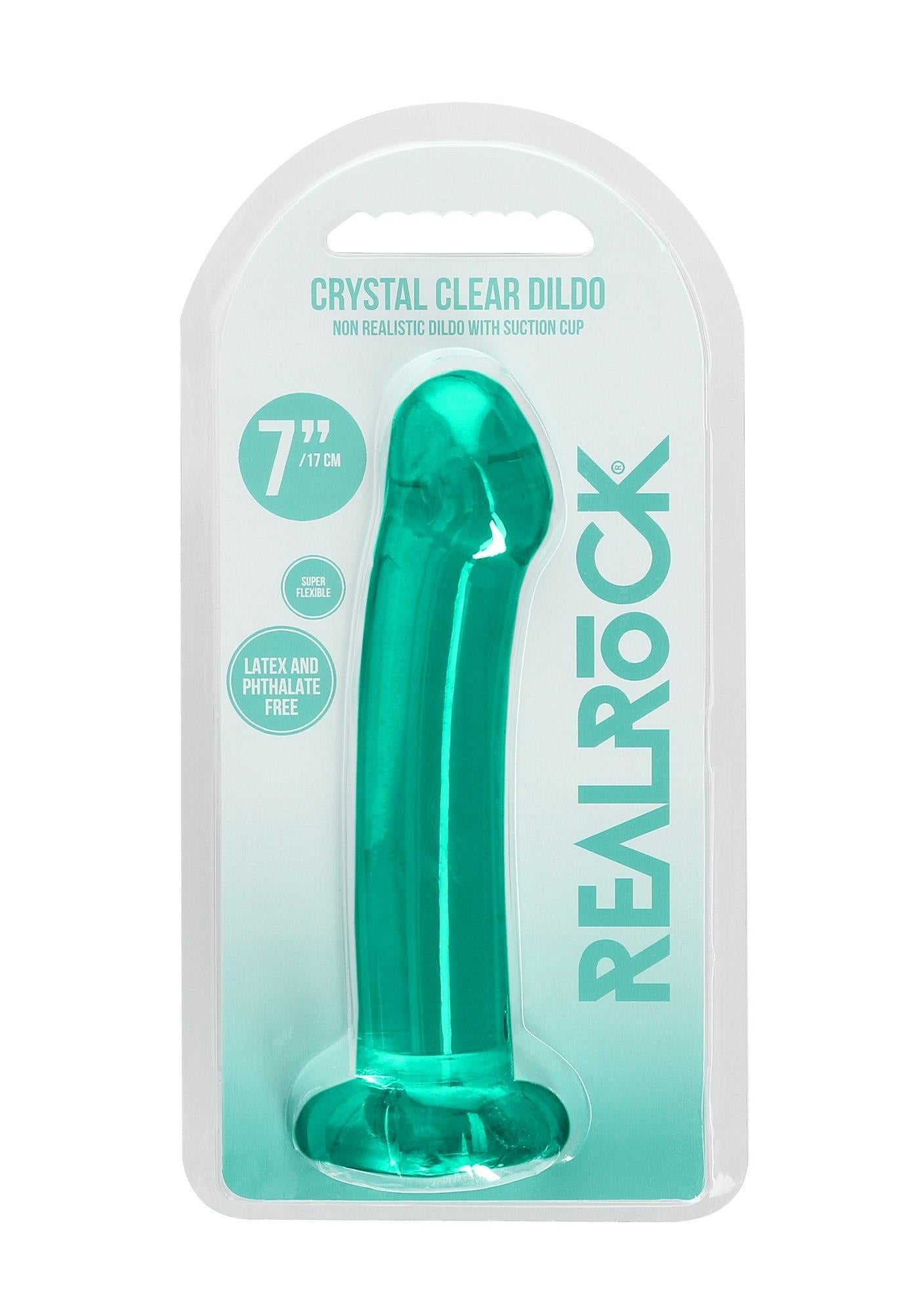 Dildo transparent RealRock Crystal Clear cu ventuză 17 cm