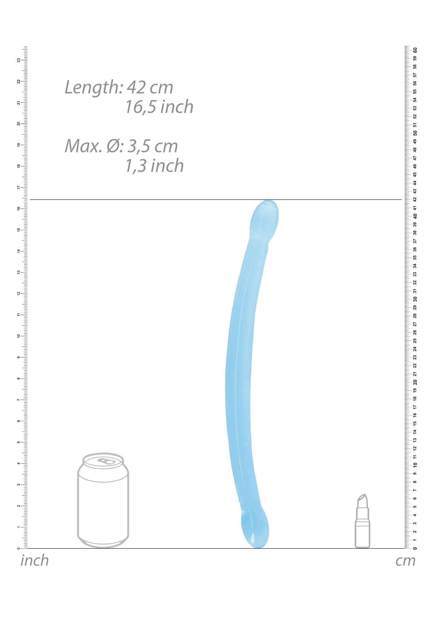 Dildo dublu RealRock Crystal Clear 42 cm