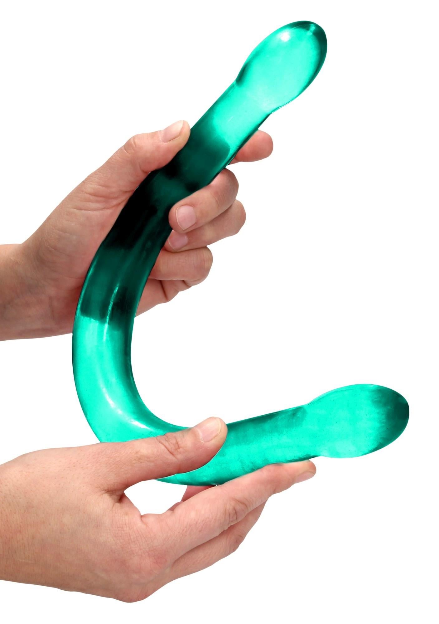 Dildo dublu RealRock Crystal Clear 42 cm