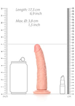 Dildo realist subțire RealRock cu ventuză 15,5 cm