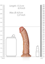 Dildo curbat realist RealRock cu ventuză 15,5 cm
