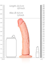 Dildo cu ventuză curbată și realistă RealRock de 20,5 cm
