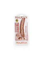 Dildo curbat realist RealRock cu ventuză pentru testicule 18 cm
