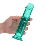Dildo realist drept RealRock cu ventuză, transparent, 18 cm