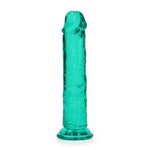 Dildo realist drept RealRock cu ventuză, transparent, 18 cm