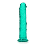 Dildo realist drept RealRock cu ventuză, transparent, 23 cm