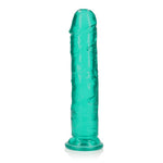 Dildo realist drept RealRock cu ventuză, transparent, 23 cm