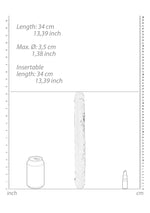 Dildo dublu realist RealRock Crystal Clear 34 cm