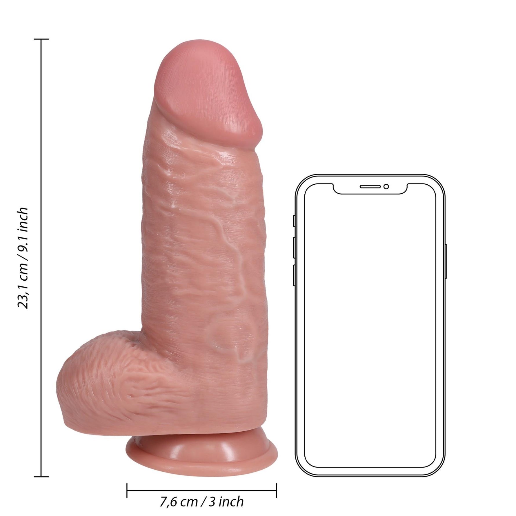 Dildo realist RealRock extra gros cu scrot 23 cm