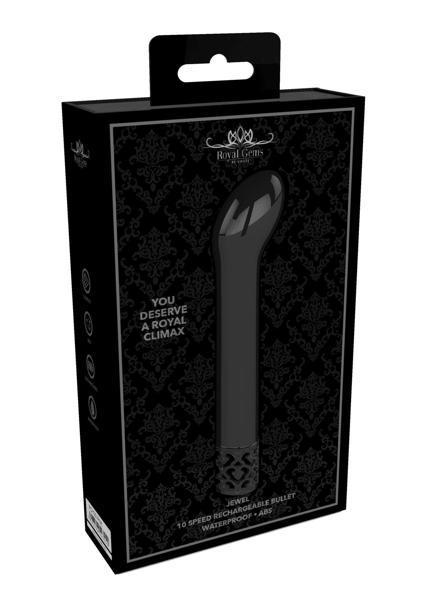Vibrator reîncărcabil pentru punctul G Royal Gems Jewel Gunmetal