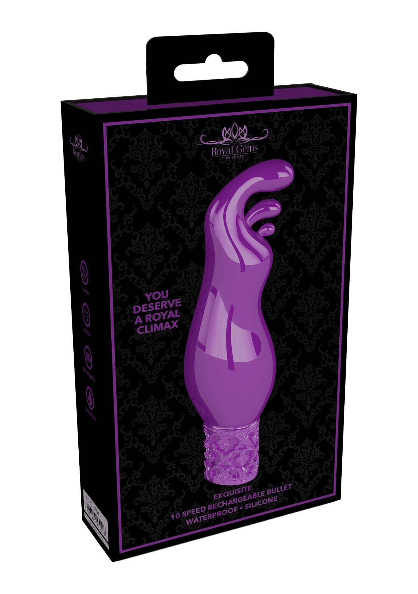 Vibrator USB Bullet din silicon violet Exquisite Royal Gems