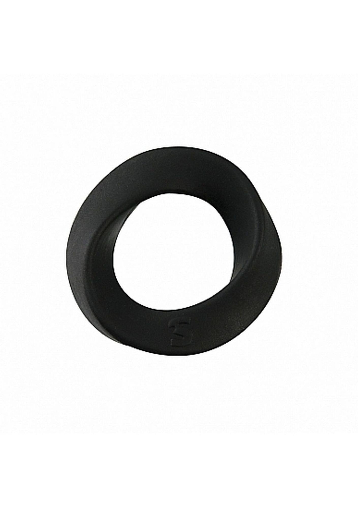 Inel pentru penis ShotsToys din silicon, negru