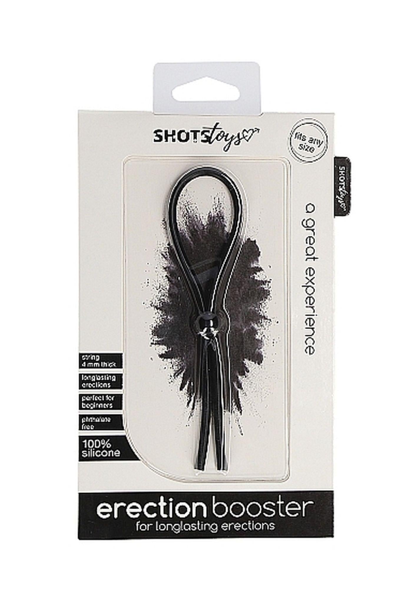 Inel de penis ShotsToys din silicon, reglabil, negru
