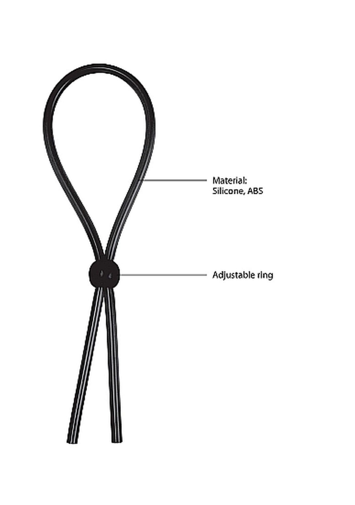 Inel de penis ShotsToys din silicon, reglabil, negru