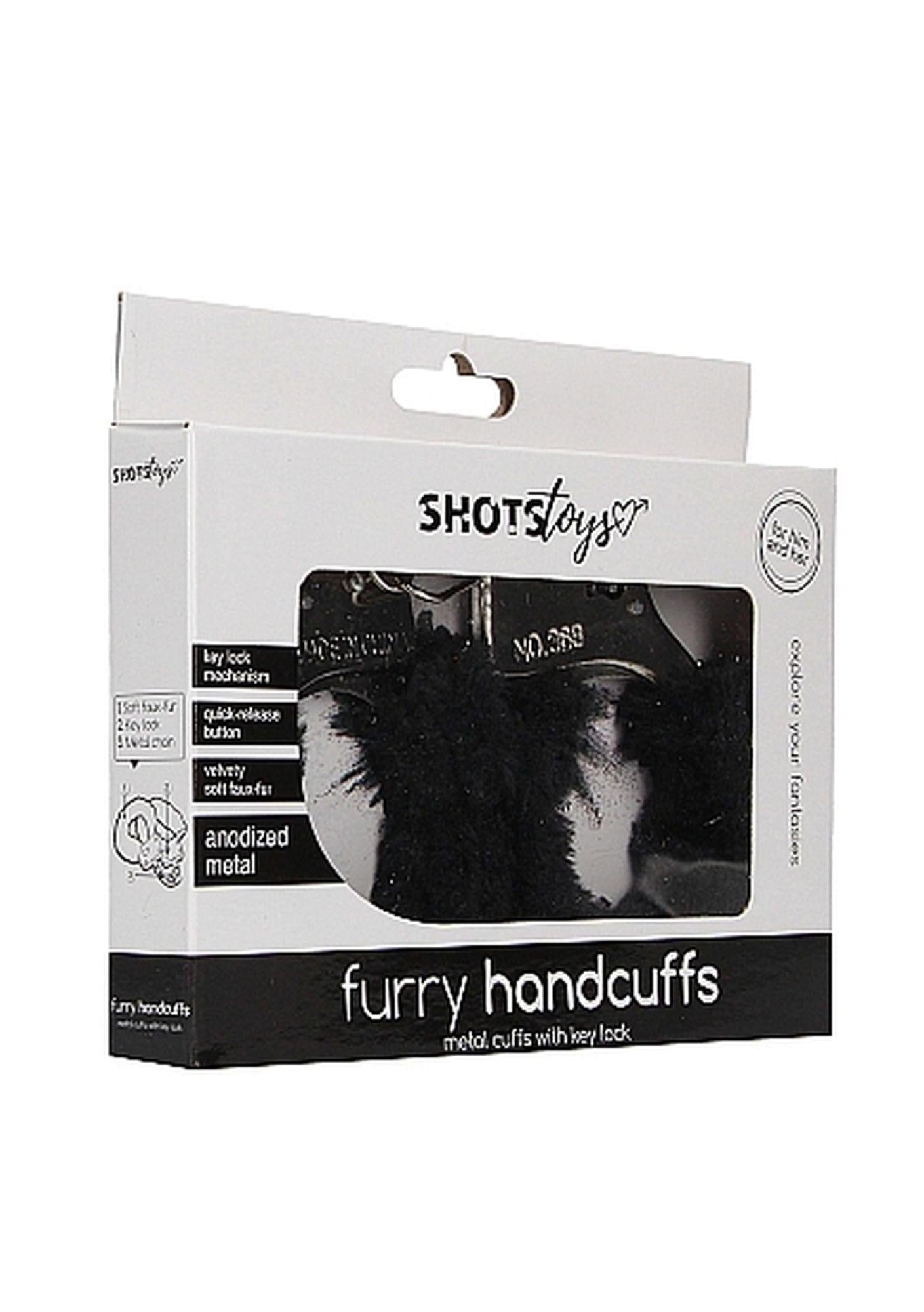 Cătușe din blană ShotsToys negre