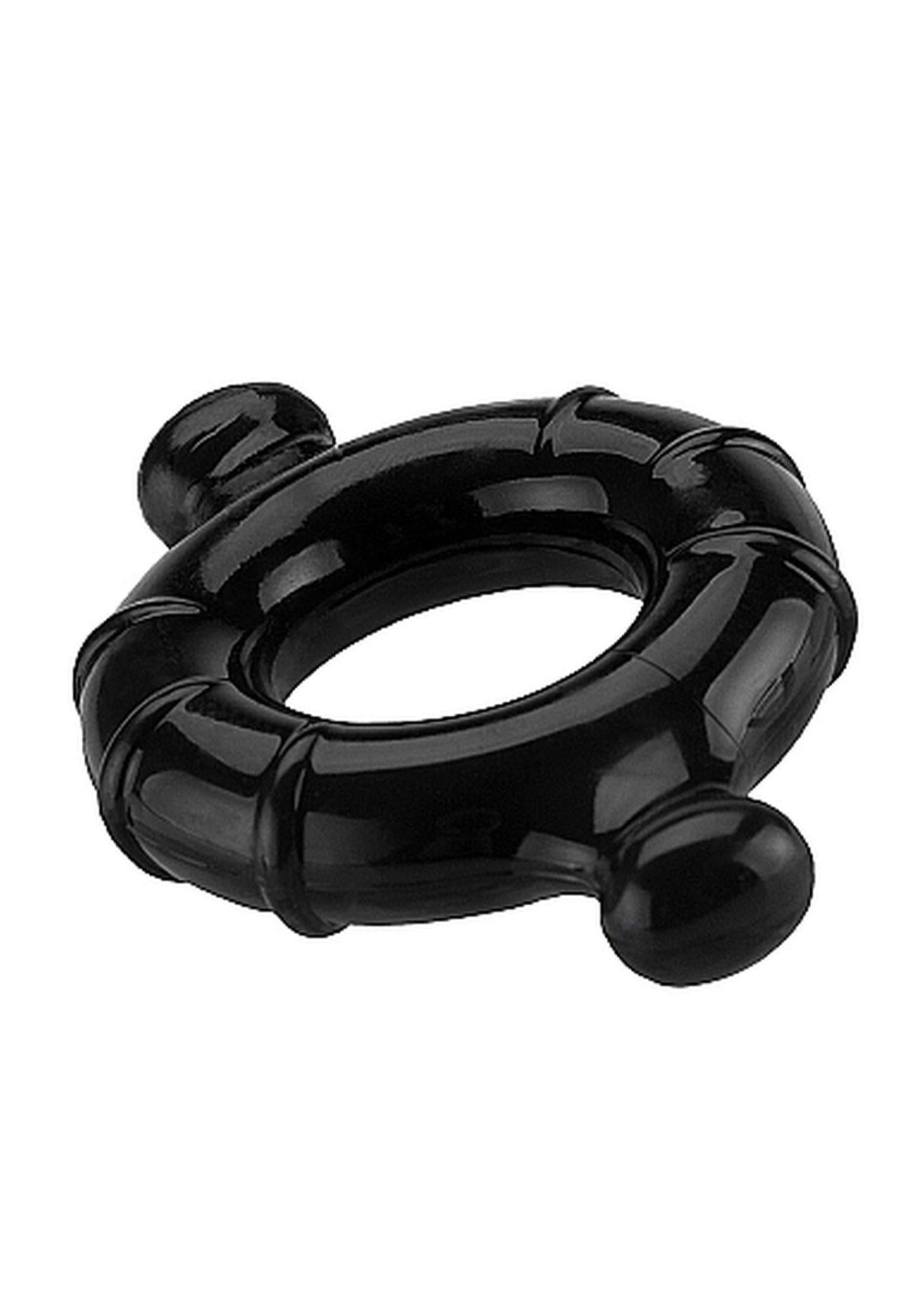 Inel pentru penis ShotsToys TPE, mediu, negru