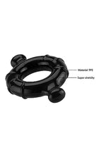 Inel pentru penis ShotsToys TPE, mediu, negru